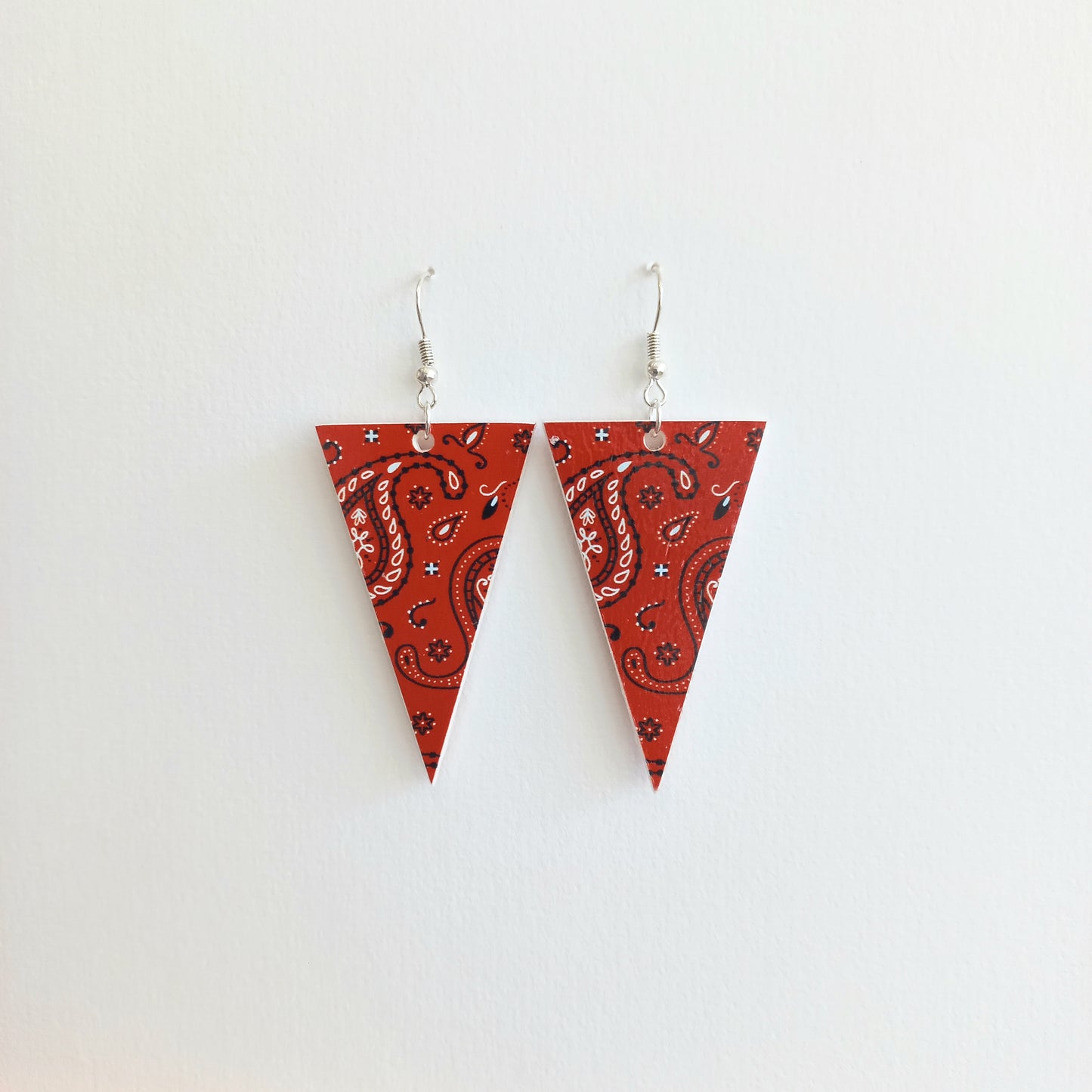 Boucles d'Oreilles Bandana, forme triangle, crochets